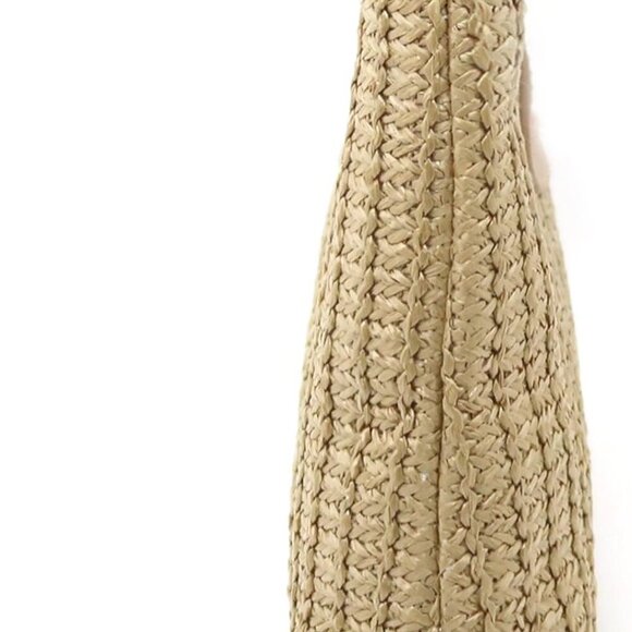 Women Straw Clutch Purse Top Handle Summer Beach Vacation Handbag - Picture 3 of 7